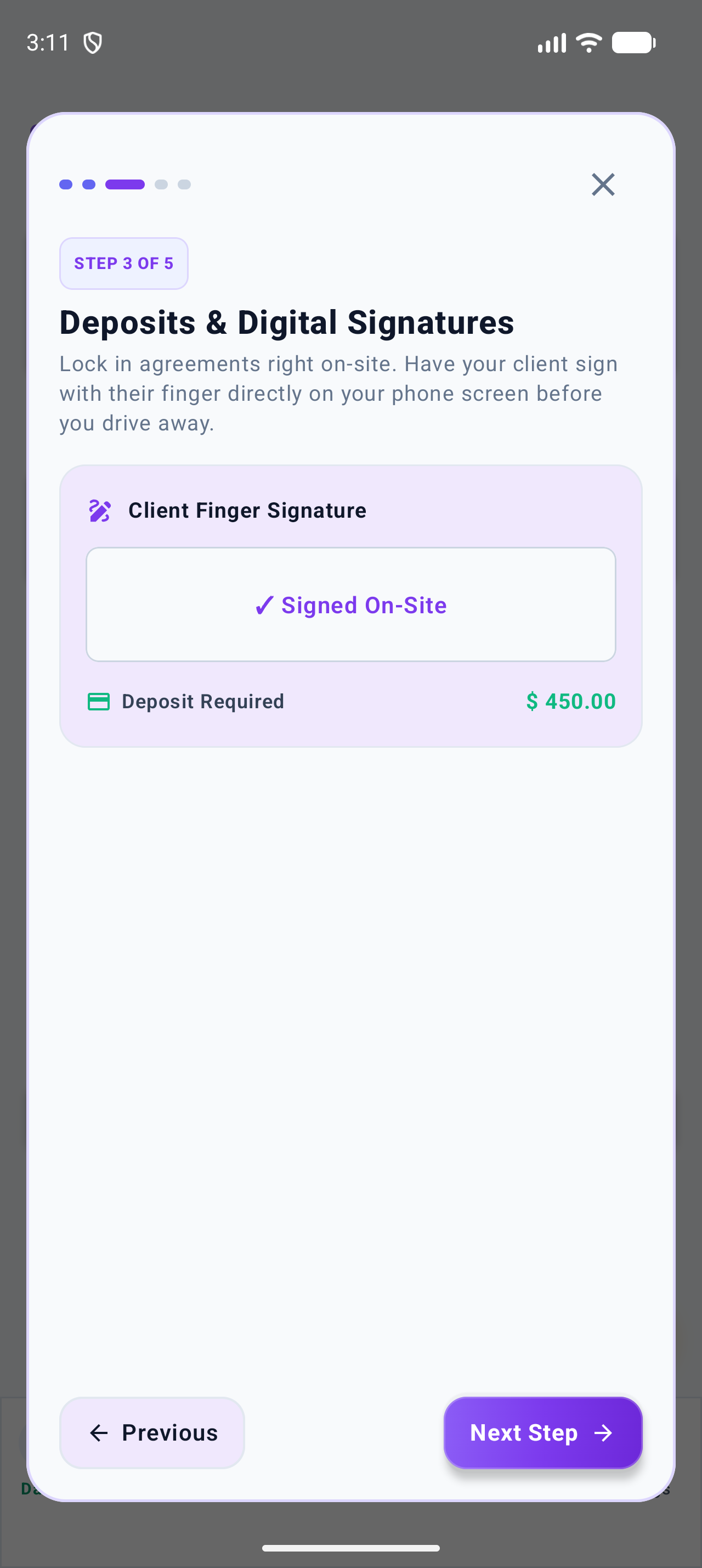 On-Site Digital Finger Signature